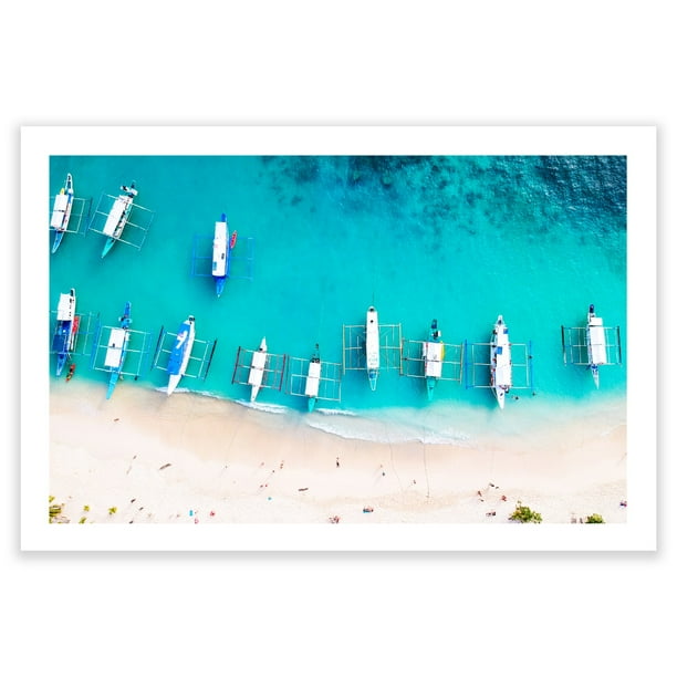 Abstract Blue Sea Art Prints Poster Wall Hanging Decor Gift 36*24 Unframed